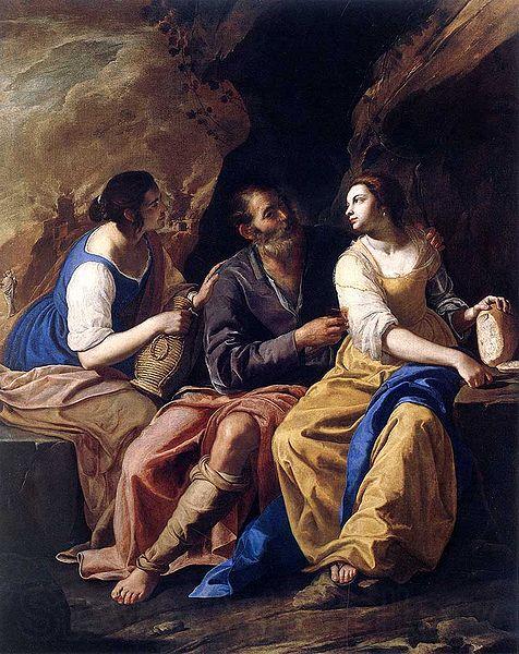 Artemisia gentileschi Lot and his Daughters Spain oil painting art